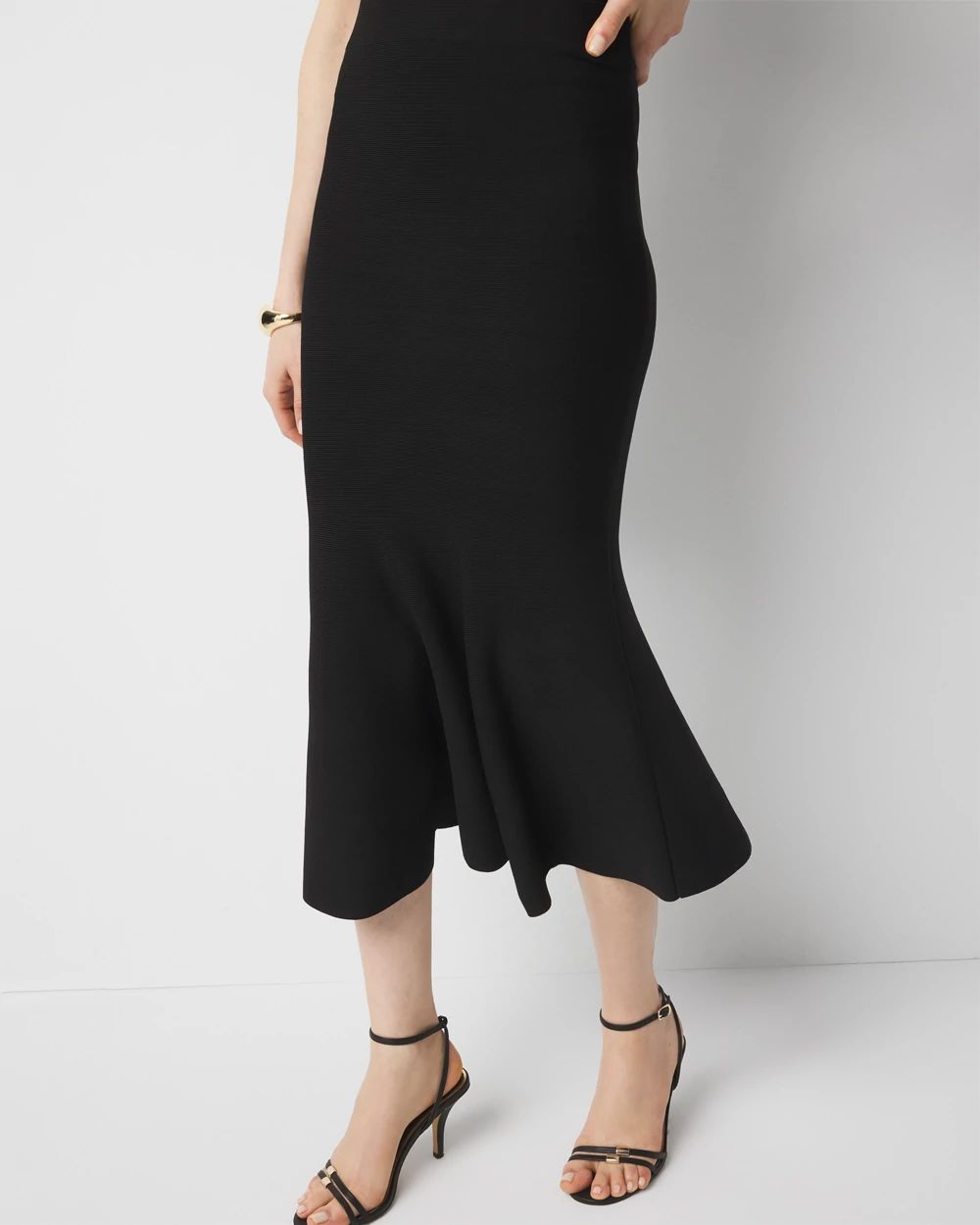 Petite Trumpet Flare Midi Skirt | White House Black Market